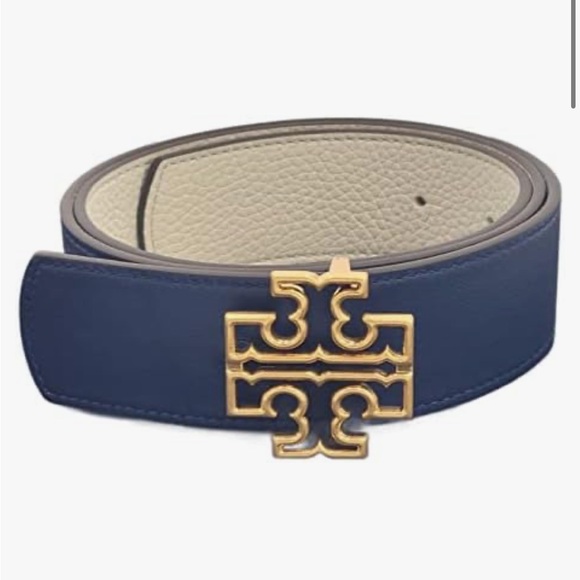 Tory Burch Britten Signature T Logo 1.5 “ Length Leather Reversible Belt - Picture 7 of 9